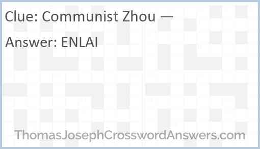 Communist Zhou — Answer