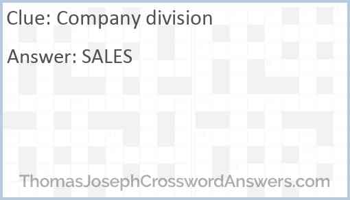 Company division Answer
