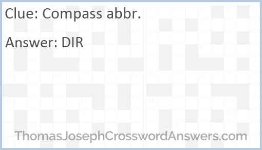 Compass abbr. Answer