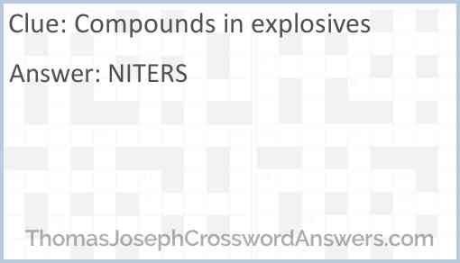 Compounds in explosives Answer