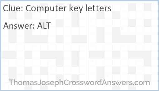 Computer key letters Answer