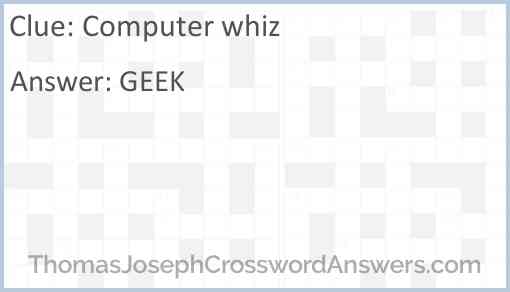 Computer whiz Answer