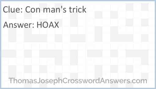 Con man’s trick Answer