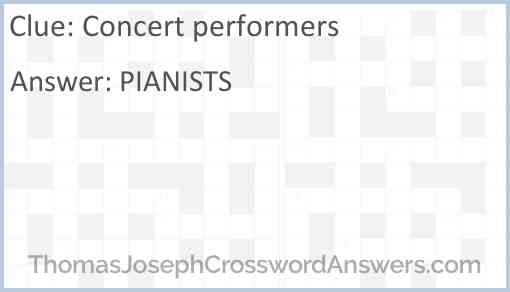 Concert performers Answer