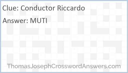 Conductor Riccardo Answer