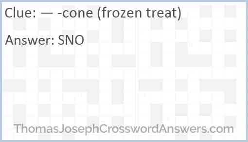 — -cone (frozen treat) Answer