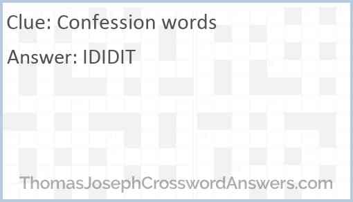 Confession words Answer