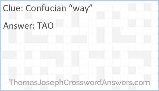 Confucian “way” Answer