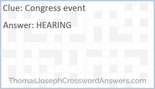 Congress event Answer