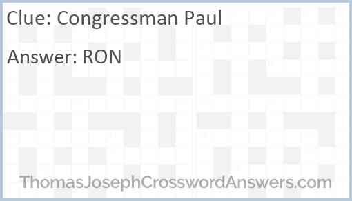 Congressman Paul Answer