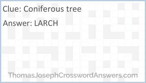 Coniferous tree Answer