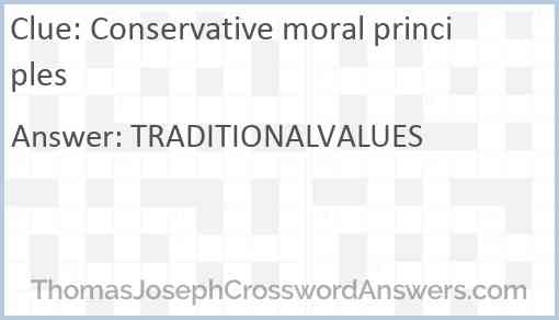 Conservative moral principles Answer