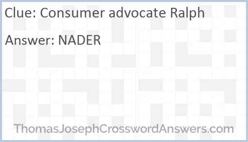 Consumer advocate Ralph Answer