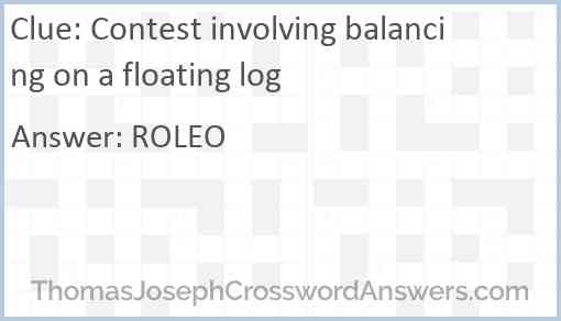 Contest involving balancing on a floating log Answer