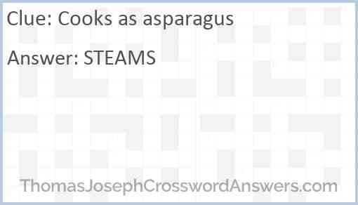 Cooks as asparagus Answer