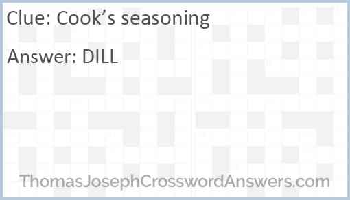 Cook’s seasoning Answer