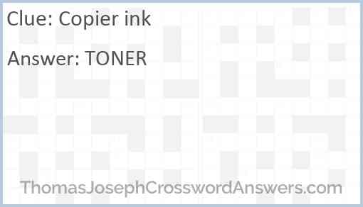 Copier ink Answer
