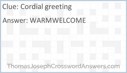 Cordial greeting Answer