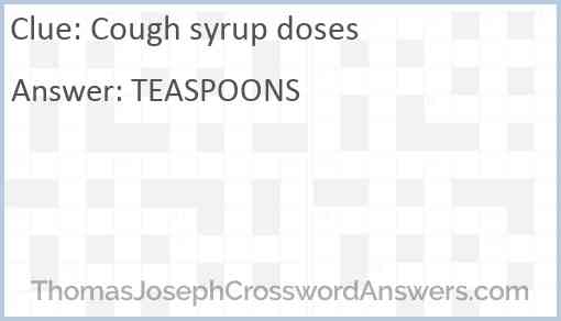 Cough syrup doses Answer