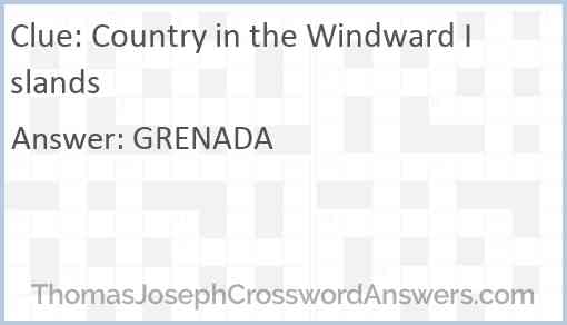 Country in the Windward Islands Answer