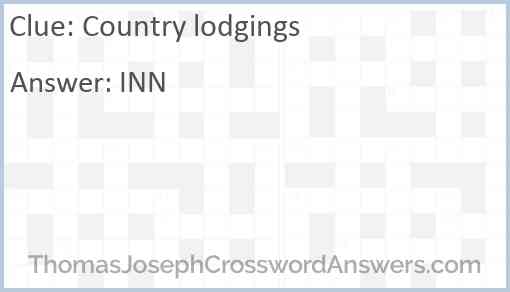Country lodgings Answer