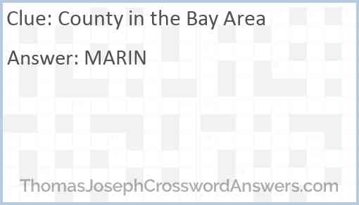 County in the Bay Area Answer