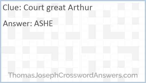 Court great Arthur Answer