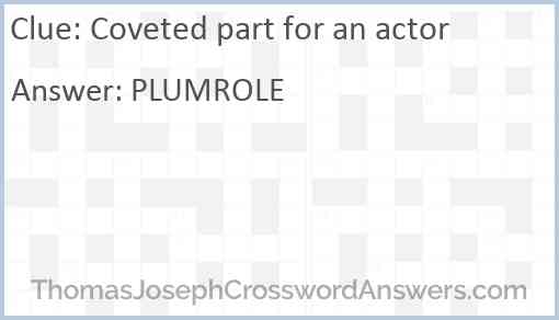 Coveted part for an actor Answer