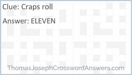 Craps roll Answer