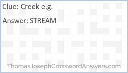 Creek e.g. Answer