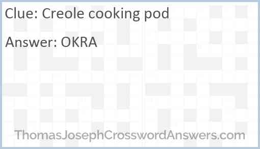 Creole cooking pod Answer