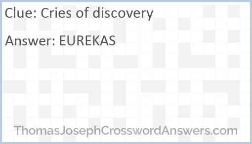 Cries of discovery Answer