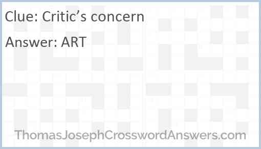 Critic’s concern Answer