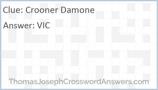 Crooner Damone Answer