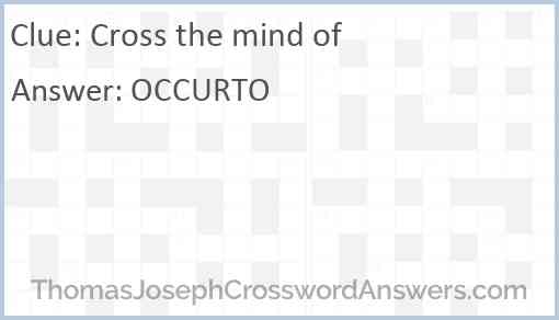 Cross the mind of Answer