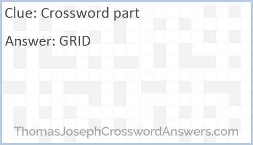Crossword part Answer