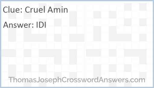 Cruel Amin Answer