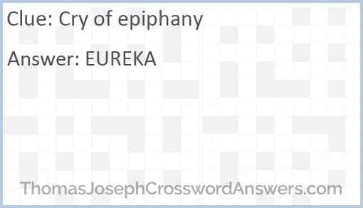 Cry of epiphany Answer