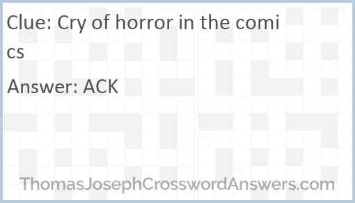 Cry of horror in the comics Answer