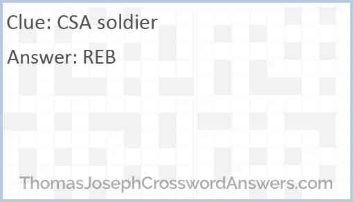 CSA soldier Answer