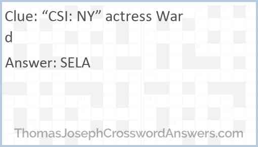 “CSI: NY” actress Ward Answer
