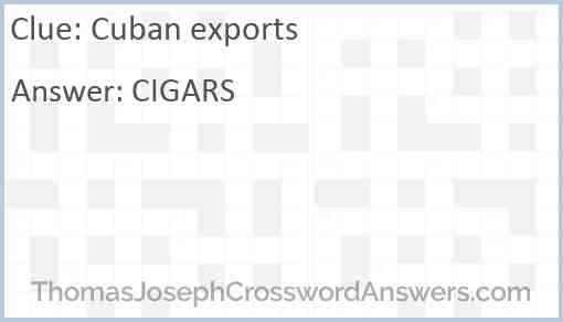 Cuban exports Answer