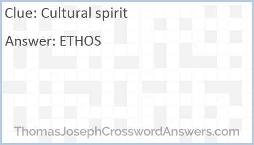 Cultural spirit Answer