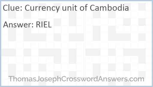 Currency unit of Cambodia Answer