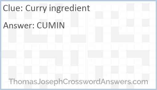 Curry ingredient Answer