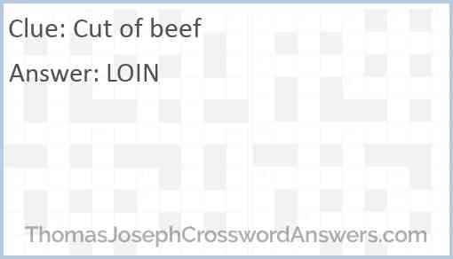 Cut of beef Answer
