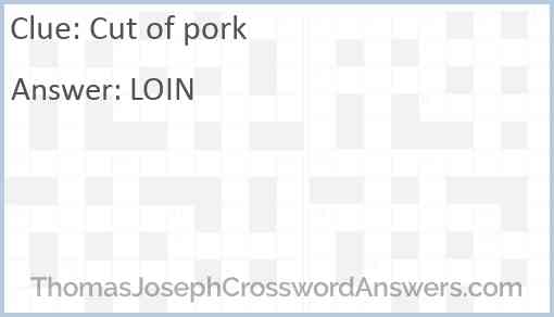 Cut of pork Answer