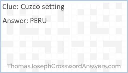 Cuzco setting Answer