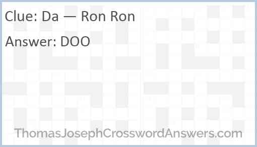 Da — Ron Ron Answer