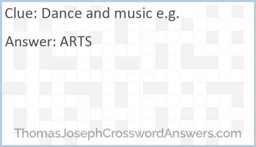 Dance and music e.g. Answer